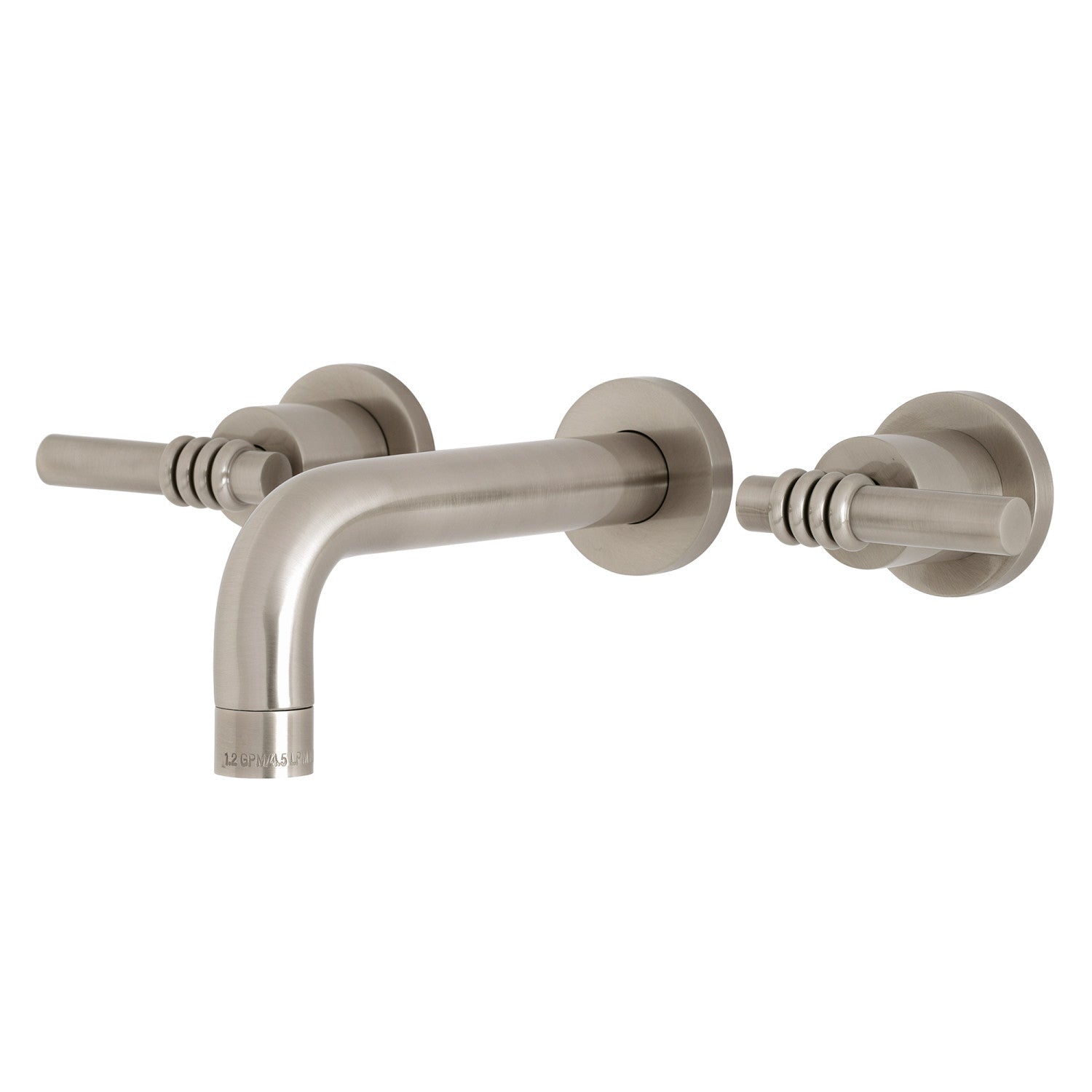 Kingston Sona KS8128ML - Milano Double-Handle 3-Hole Wall Mount Bathroom Faucet, Brushed Nickel — image 1
